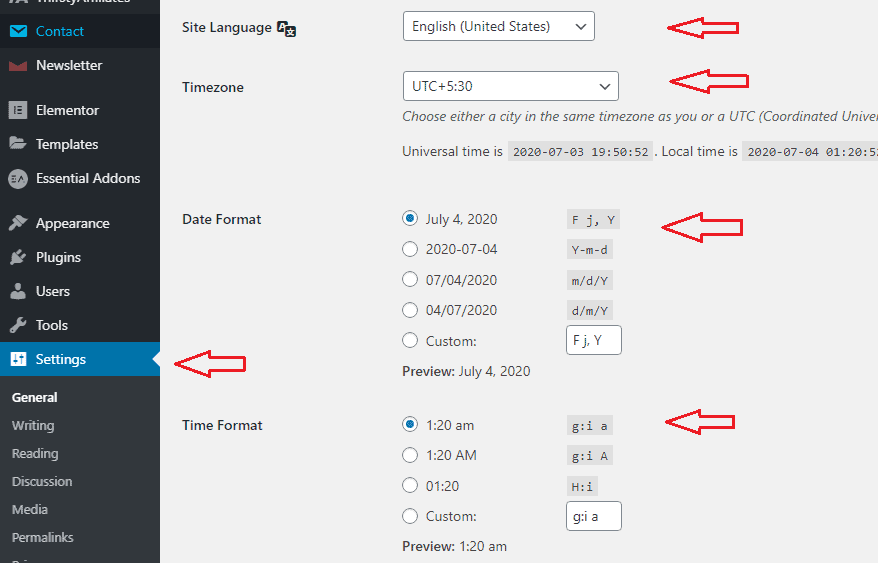 how to start a blog- settings